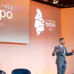 Mr James Olding speaking at Interface Expo 2025 in London.