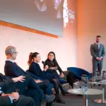 Dr James Olding and a panel of experts on the stage of Interface Expo 2025.